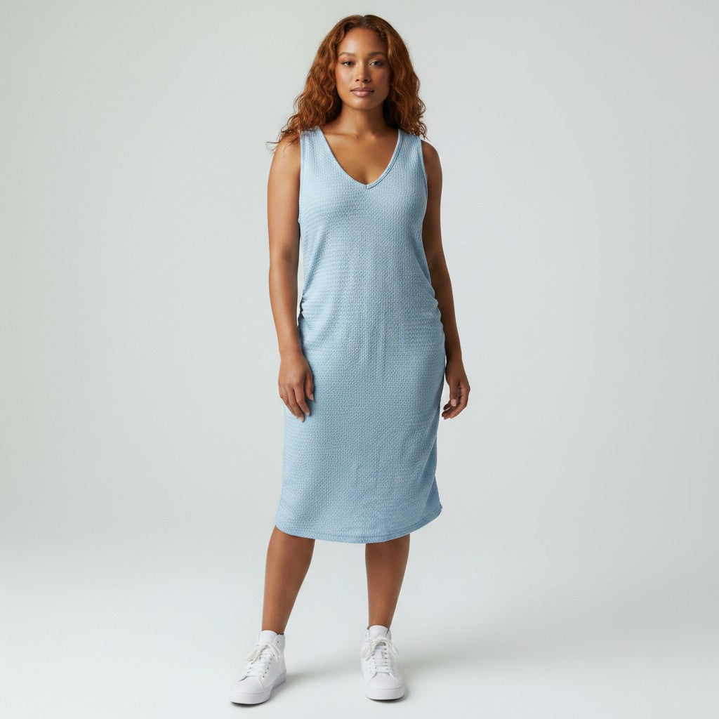 The Side-Ruched Body-Con Midi Dress by SHEIN