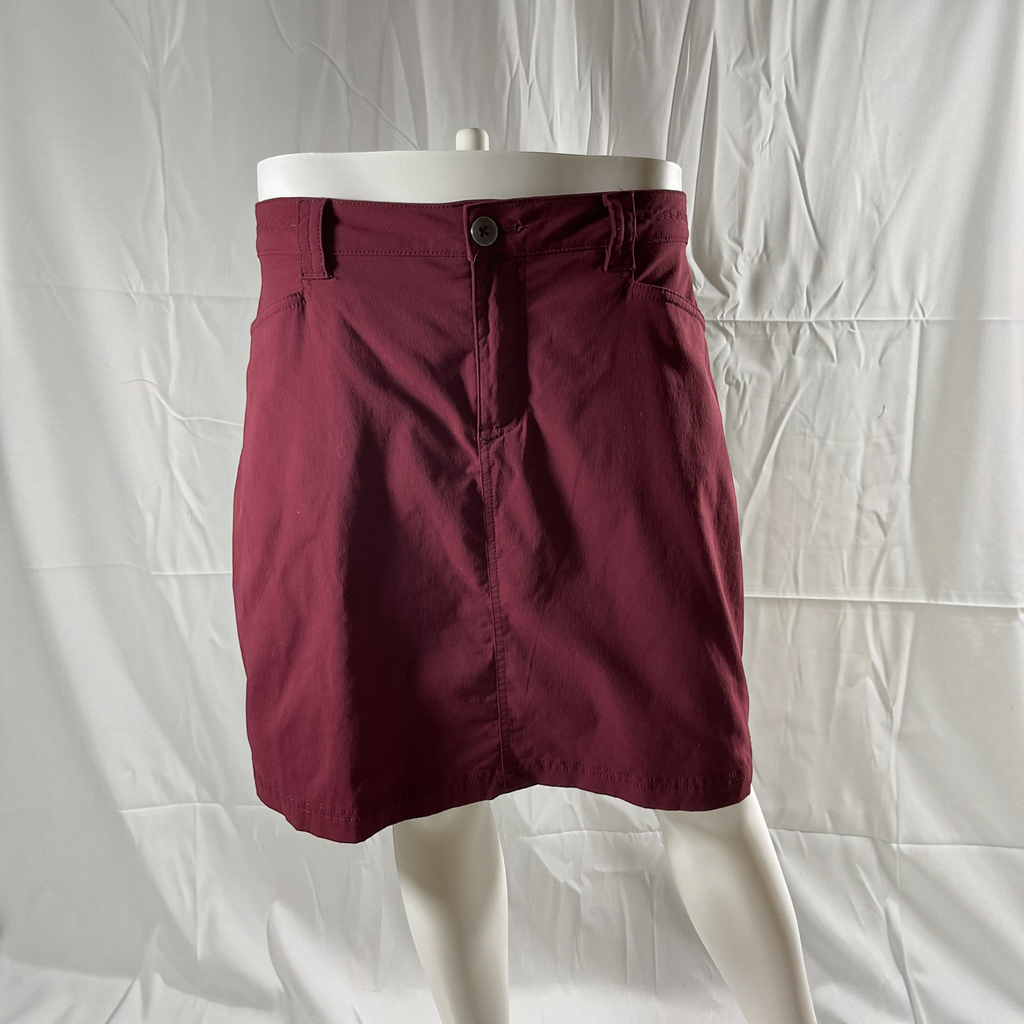 A burgundy skirt on a light background