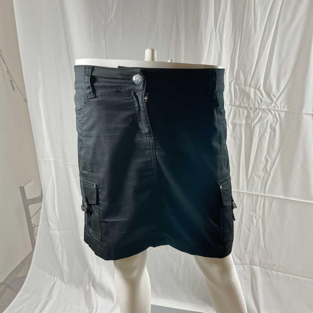 a black skirt on a light gray background