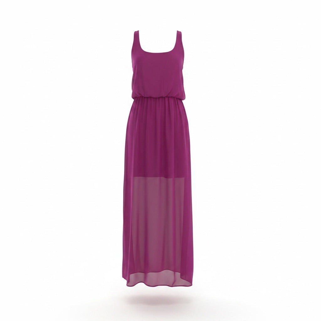 Magenta dress on a white background